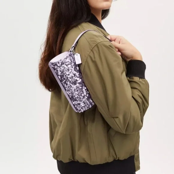 NWOT Coach Nolita Barrel Bag Lilac Sequins - Picture 2 of 8